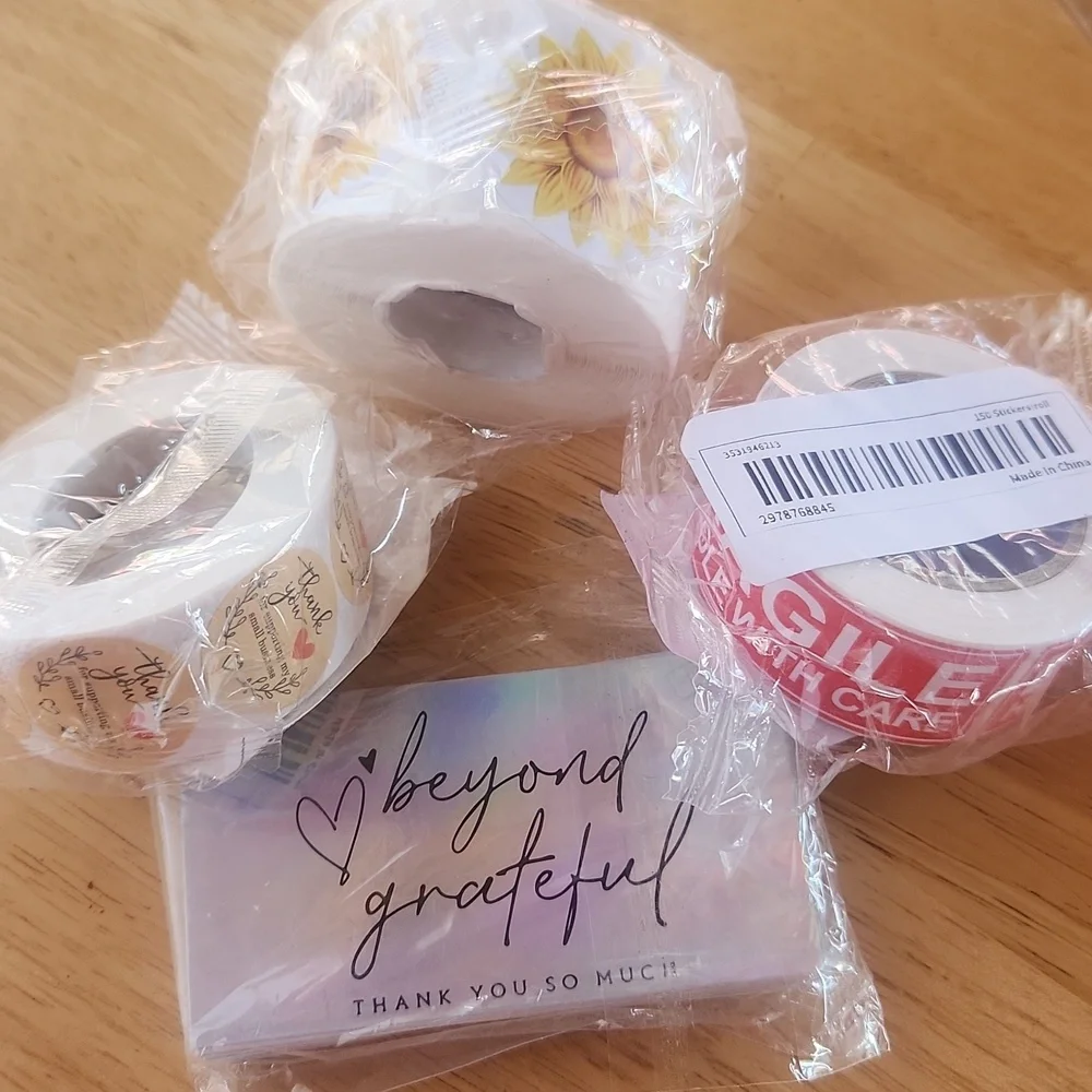 Seller's Bundle Thank You Stickers Cards Bags